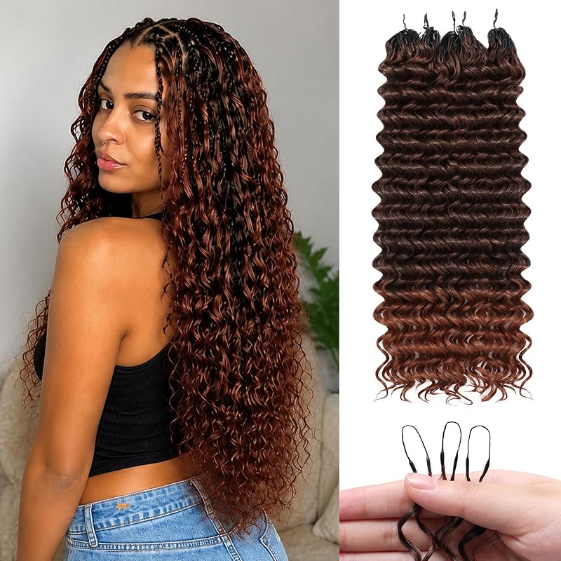 Feather Crochet Hair for Black Women Deep Wave 16 Inch Miracle Knot T1B/350