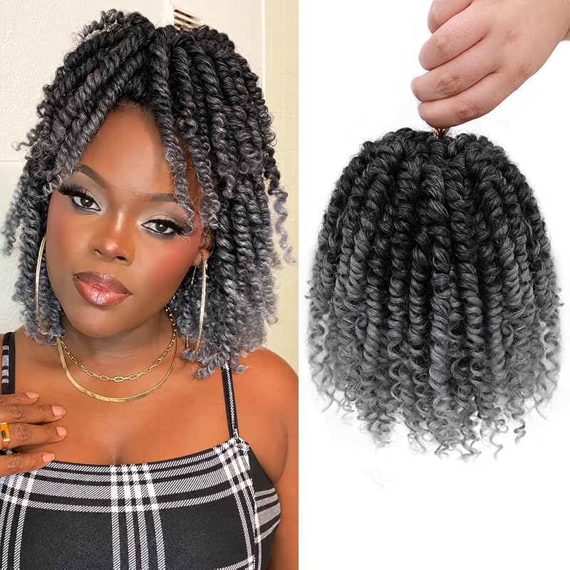 Pre-Twisted Passion Twist Crochet Hair 6 Inch for Black Women 8 Pack OTGERY