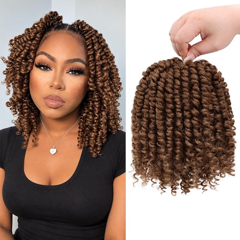 Pre-Twisted Passion Twist Crochet Hair 6 Inch for Black Women 8 Packs 30#