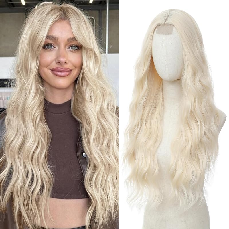 Cosplay Long Blonde 613 Wig 28 Inch Middle Part Synthetic Wigs for Women